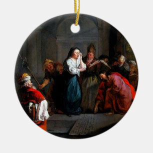 Jesus neigte unten u. schrieb auf die keramik ornament