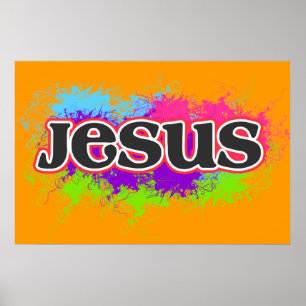 "Jesus" Neon Static Graphic Poster