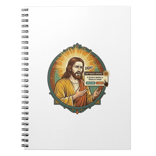 Jesus Nervenaufreibendes Software-Update-Popup-Bür Notizblock (Vorderseite)