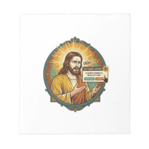 Jesus nervige Software-Update-Popup-Bürohumor Notizblock