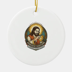 Jesus nerviger Aufkleber Papier Rückstand Shop  Keramik Ornament