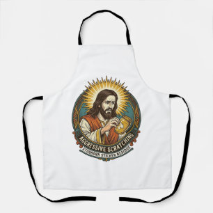 Jesus nerviger Aufkleber Papier Rückstand Shop Schürze
