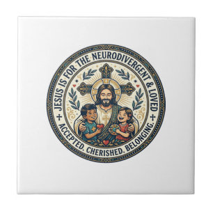Jesus Neurodivergente Ermutigung T-Shirt Inspirati Fliese