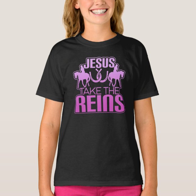 Jesus nimmt die Rennen Cool Race Horse    TT- T-Shirt (Vorderseite)