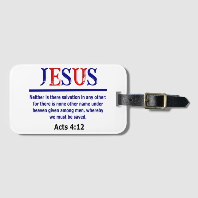 Jesus no other name gepäckanhänger (Vorderseite (Horizontal))