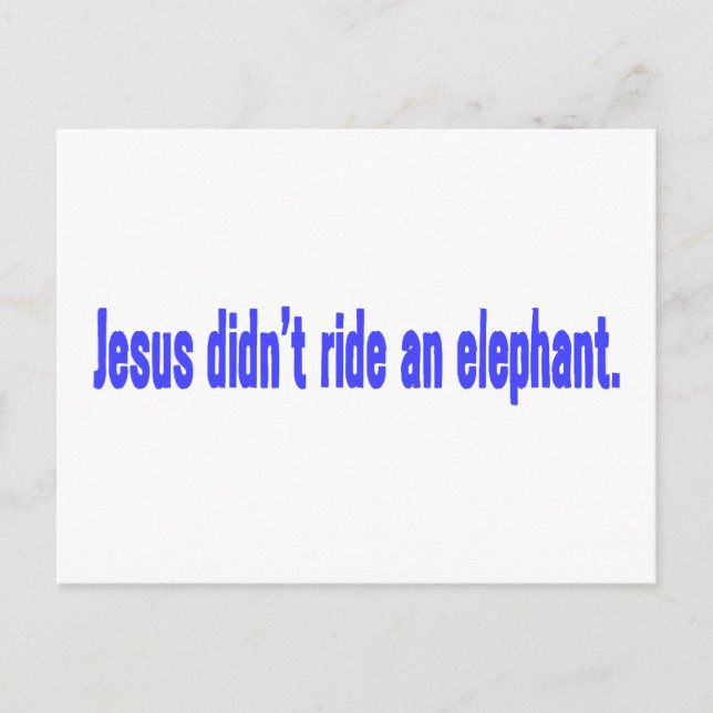 Jesus No Ride Elephant Bumper Postkarte (Vorderseite)