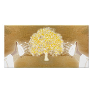 Jesus öffnete die Arme Nägel in den Händen Baum de Poster