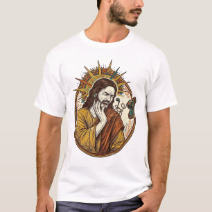 Jesus-Ohrhörerkabel am Türknauf hängengeblieben he T-Shirt