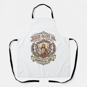 Jesus Olivenöl Salböl Etikett Jesus Olivenöl Schürze