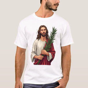 Jesus Olivenzweig Vintage graviertes T-Shirt 2