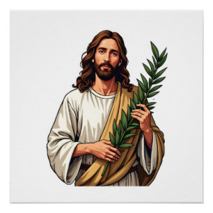 Jesus Olivenzweig Vintage Gravur T-Shirt 2 Poster