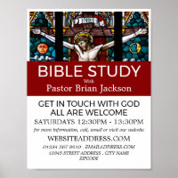 Jesus on the Cross, Christian Bible Class Advert