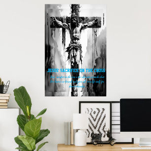 Jesus' Opfer auf dem Kreuz Poster