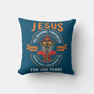 Jesus Original Feuerwehrmann Glaubenskreuz Christl Kissen