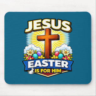 Jesus Ostern ist für das christliche Kreuz Auferst Mousepad