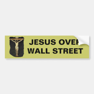 JESUS OVER WALL STREET AUTOAUFKLEBER