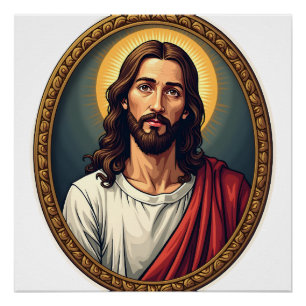 Jesus Palm Siegel Vintage Gravur Shirt 2 Poster