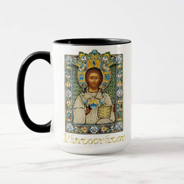 Jesus Pantokrator katholisch-orthodoxe Symbol Tasse (Links)