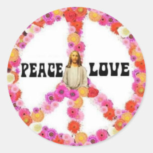 Jesus Peace and Liebe Sticker 2009