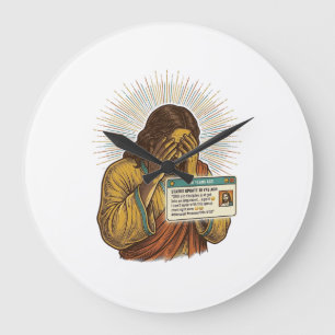 Jesus peinlich berührter Zehnjähriger Status Updat Große Wanduhr