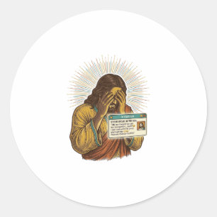 Jesus peinlich berührter Zehnjähriger Status Updat Runder Aufkleber