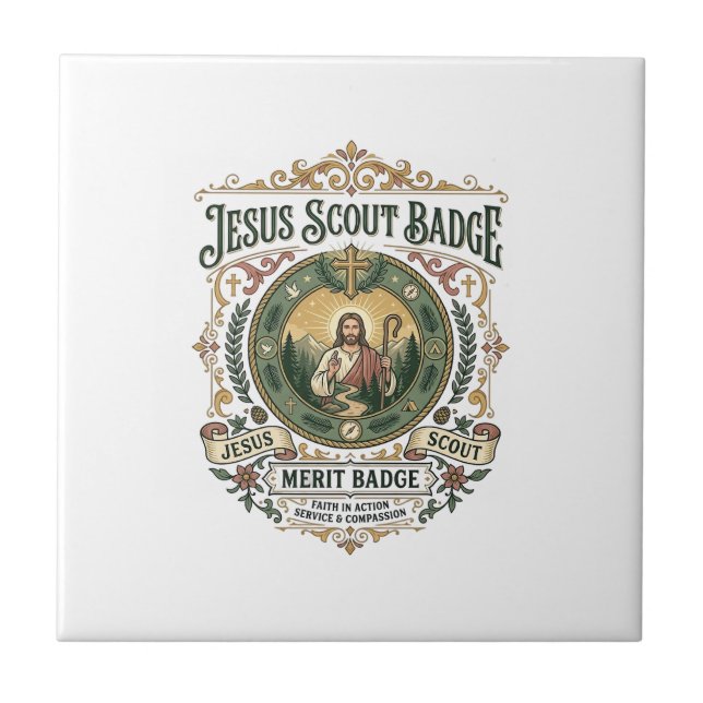 Jesus Pfadfinder Abzeichen Verdienst Abzeichen Jes Fliese (Vorderseite)