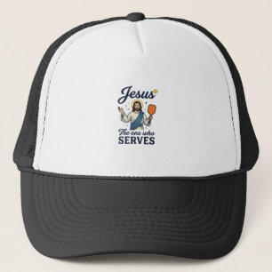 Jesus Pickleball Der, der Serviert Shirt Truckerkappe
