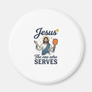 Jesus Pickleball Der, der Serviert T-Shirt Magnet