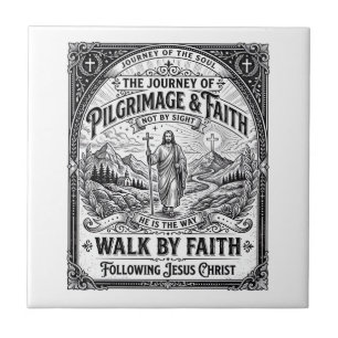 Jesus Pilgerreise Camino Heilige Reise Fliese