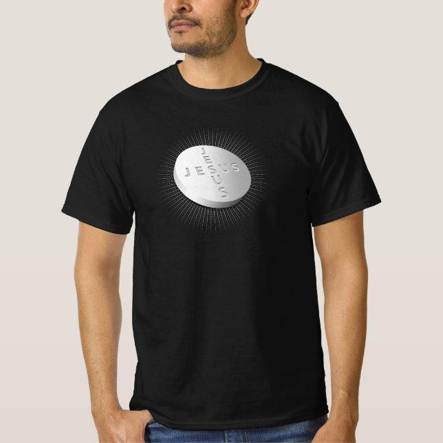 Jesus Pill Tablette Christliche religiöse Kreuzhei T-Shirt (Vorderseite)