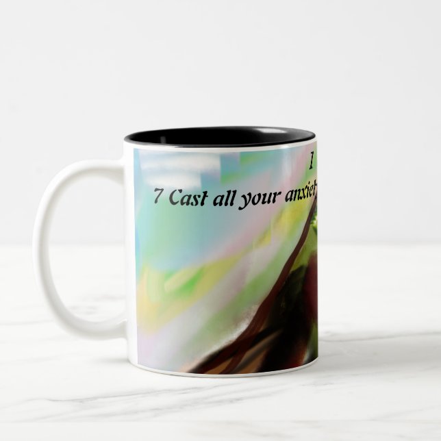 Jesus-Plan Zweifarbige Tasse (Links)