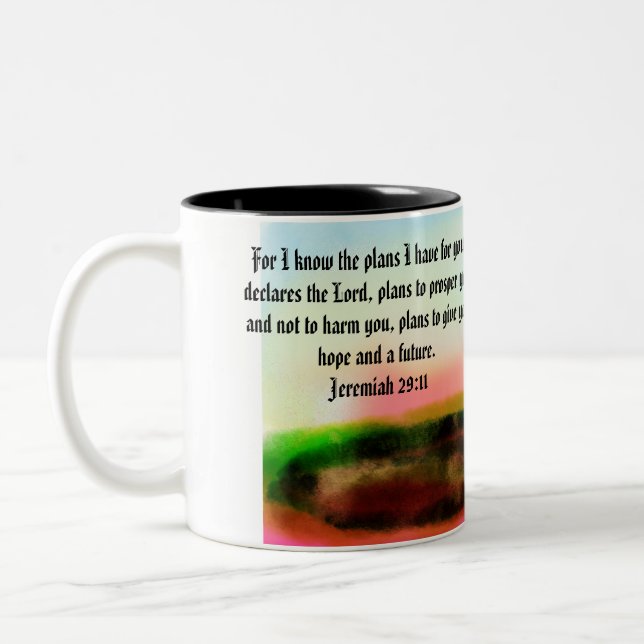 Jesus Plan  Zweifarbige Tasse (Links)