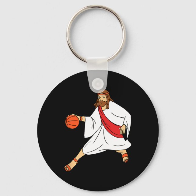 Jesus Playing Basketball 1 Schlüsselanhänger (Vorderseite)