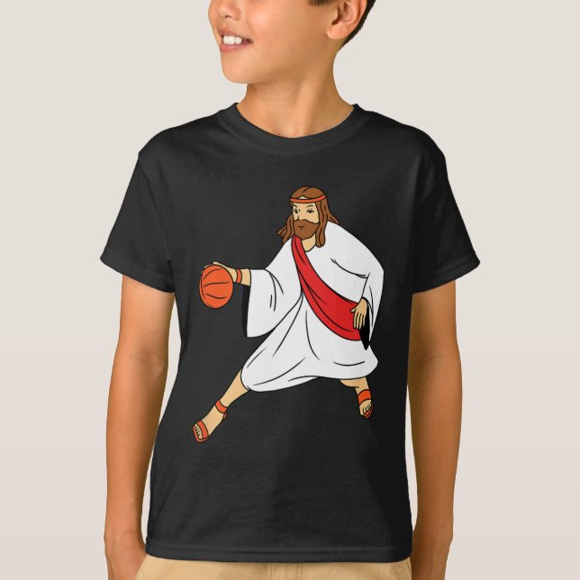 Jesus Playing Basketball 1 T-Shirt (Vorderseite)