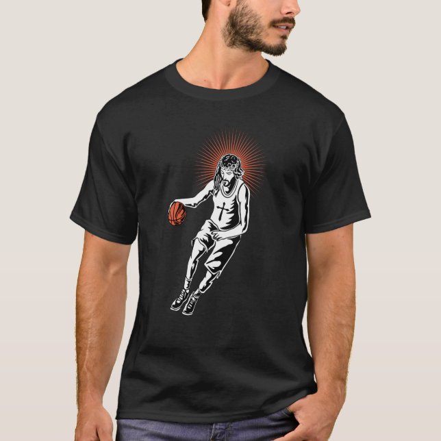 Jesus playing basketball T-Shirt (Vorderseite)