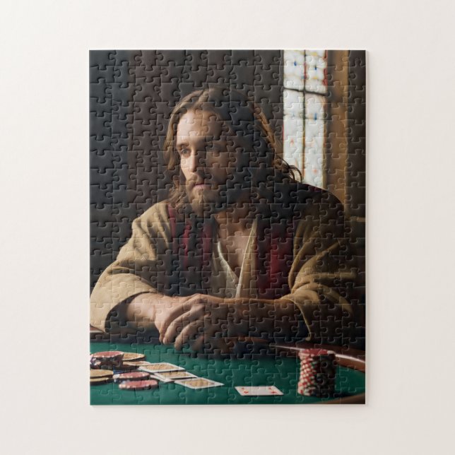 Jesus Playing Poker Puzzle - biblischer Spaß Jigsa (Vertikal)