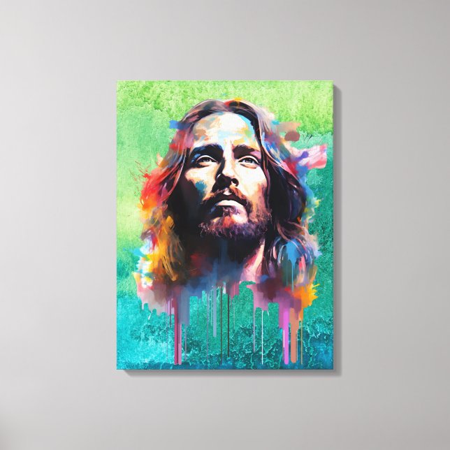 Jesus Portrait Canvas Print Leinwanddruck (Vorderseite)