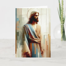 Jesus-Portrait-Grußkarte Abstract
