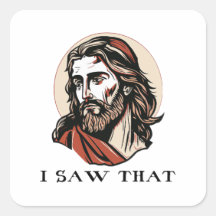 Jesus-Porträt-Aufkleber - Ich habe das gesehen Rel