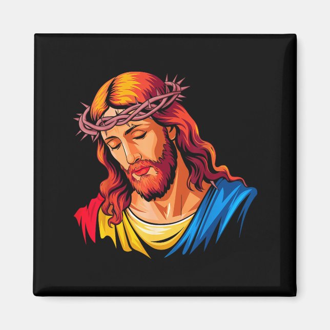 Jesus-Porträt Kunst Christlich Religiös  Magnet (Vorne)