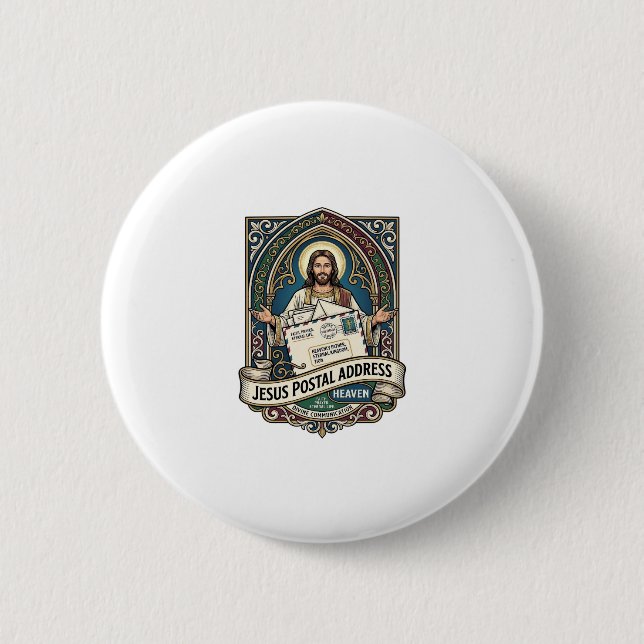 Jesus Postanschrift Himmel Jesus Postanschrift H Button (Vorderseite)