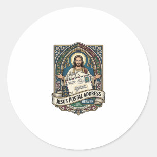 Jesus Postanschrift Himmel Jesus Postanschrift H Runder Aufkleber