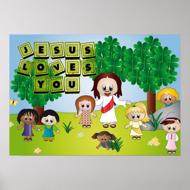 Jesus Poster für Kinder Kirche und Creche (Vorne)