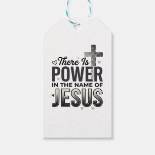 Jesus Power Religiöses Vintage-Typografie-Shirt Geschenkanhänger