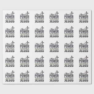 Jesus Power Religiöses Vintage-Typografie-Shirt Geschenkpapier