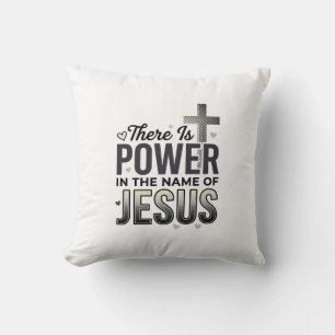 Jesus Power Religiöses Vintage-Typografie-Shirt Kissen