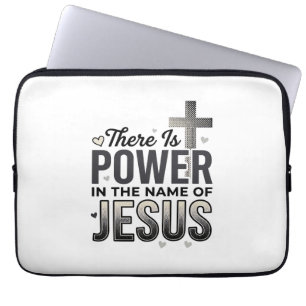 Jesus Power Religiöses Vintage-Typografie-Shirt Laptopschutzhülle