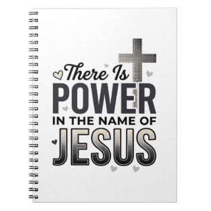 Jesus Power Religiöses Vintage-Typografie-Shirt Notizblock