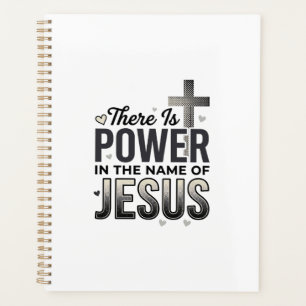 Jesus Power Religiöses Vintage-Typografie-Shirt Planer