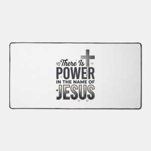 Jesus Power Religiöses Vintage-Typografie-Shirt Schreibtischunterlage